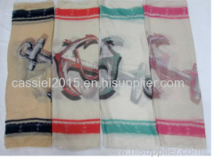 white base colorful anchor fashion print 100%polyester scarf