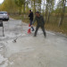 repairing concrete driveway potholes