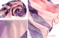 color washlight gradual color print polyester scarf