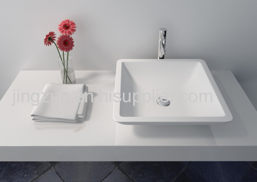 Square Solid Surface Counter-top Wash Basin