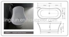 Freestanding Composite Resin Artificial Stone Bathtub