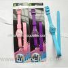 Colorful Long Strip Silicone Rubber Watches With Analog Display for Teenager Gift