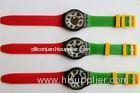 Country Flag Color Swatch Silicone Watches Women For National Day Gift