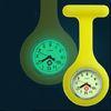 Yellow Silicone Nurse Fob Watch with Removeable Cover , Glow In The Dark Fob Watch