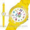 Quartz Analog Silicone Bracelet Watch Waterproof 5 atm , Yellow Silica Gel Watch