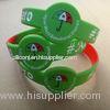 Custom debossed Silicone Wristbands With Round Head / Rubberband Bracelets Filled Ink