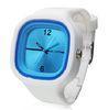 White Quartz Analog Sports Silicone Jelly Watch For Teenager / Rubber Band Watches