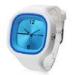 White Quartz Analog Sports Silicone Jelly Watch For Teenager / Rubber Band Watches