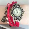 Guitar Style Leather Strap Ladies Bracelet Watches With Stainless Steel Case Back