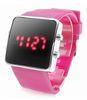 Unique Pink Silicone LED Digital Wrist Watch For Teenager , LED Touch Watch