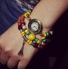 Retro Style Buddhist Bead Ladies Bracelet Wrist Watches With Eiffel Tower Charm