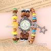 Vintage Buddha WoodBead Star Ladies Bracelet Watch waterproof ODM OEM