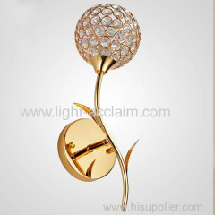 Imitation gold rose crystal lamp lighting bedroom aisle lights crystal gold wall lamp