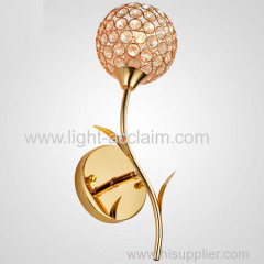 Imitation gold rose crystal lamp lighting bedroom aisle lights crystal gold wall lamp