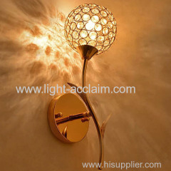 Imitation gold rose crystal lamp lighting bedroom aisle lights crystal gold wall lamp