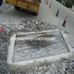 The procedure of repairing concrete bridge deck pothole.