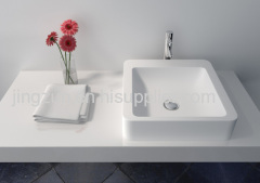 Square Solid Surface Counter-top Wash Basin