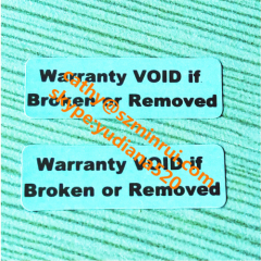 silver background destructible warranty labels