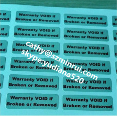 silver background destructible warranty labels