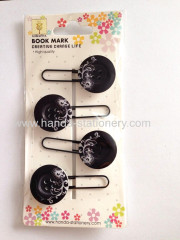 creative button shape wooden bookmark paper clips push pins