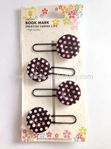 creative buttonshapewoodenbookmark paper clips push pins