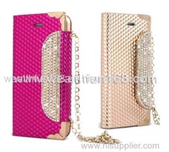 high quality luxurt bling leather case for iphone 6 case