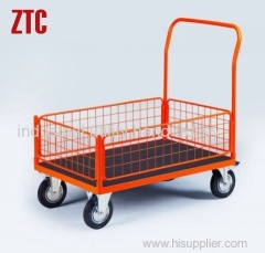 metal four-sides mesh platform hand truck