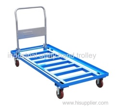 Folding handle ladder steel platform hand trolley on wheels