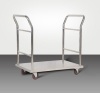 Double handrail stainless steel logistics utility trolleys