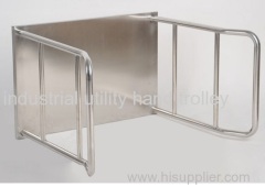 Double handrail stainless steel logistics utility trolleys