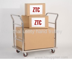 Double handrail stainless steel logistics utility trolleys