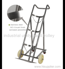 Four wheels portable cylinder trolley carts with safety fixed chain