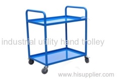 Material transport metal tray type warehouse trolley