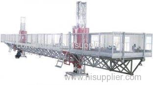 Construction 6m / min Aerial Twin Mast Climbing Work Platform For Building Cleaning