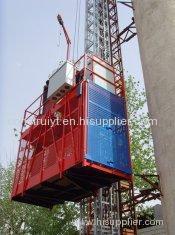 2700kg VFD Red Single Cage Construction Material Hoists for Mining Wells