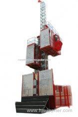 Double Cage Red Construction Material Hoists Box for Electric Power Plants