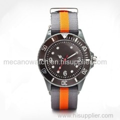 man watch with nylon strap