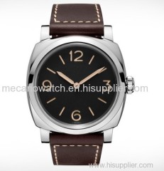 man watch with genuine leather strap