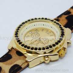 High quality leather women watch alloy watch