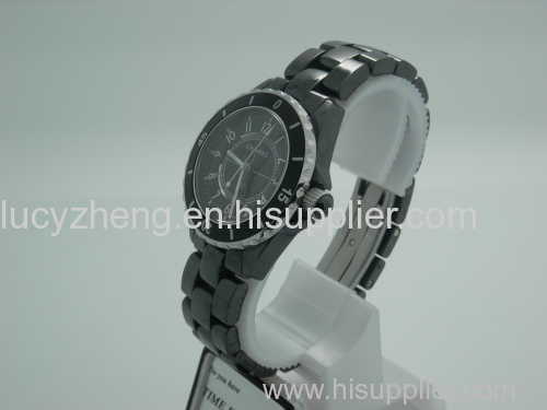 All black ceramic fashion watch