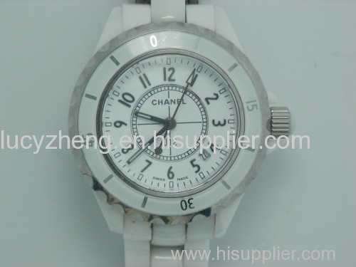 High quality white color woman ceramic watch