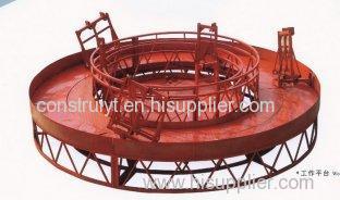 OEM Red Rounded Lifting Suspended Working Platform for Cleaning Building