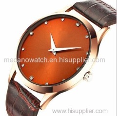 stainless steel watch with rose gold plating