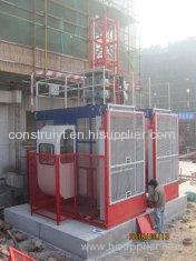 Custom Red 1000kg Twin Cage SC200 Goods Material Personnel Hoist with Hot Dipped Zinc