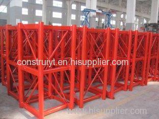 Personalized Red Q345B Steel Fadeless Hoist Tower Crane Mast 650 * 650 * 1508mm