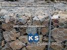 PVC / Zinc Coated Wire Mesh Gabion Retaining Wall , Galvanized Hexagonal Wire Fence