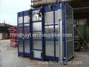 Blue SC200 / 200 Twin Cage 3200kg Personnel Hoist and Material Lifts for Mining Wells