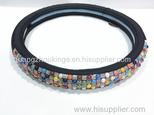 new design ceramic bead rubber molded car steering wheel cover