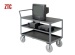 Equipment and material handling warehouse carts with three layers