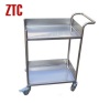 Logistics transport stainless steel trolley with two tiers
